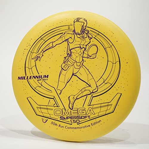 Милениум Омега Supersoft 50 -ти трчање 1,50 комеморативно издание на голф -диск, изберете тежина/боја [печат и точна боја може да варираат]