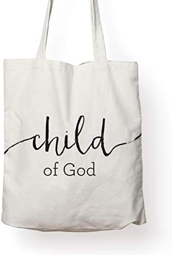Христијански религиозен библиски стих платно за еднократна торба за тота - Дете Божјо - совршено за плажа, намирници, шопинг, чанта за патувања