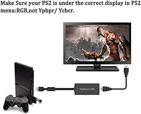 Y.D.F PS2 до HDMI конвертор Адаптер, PS2 HDMI Видео конвертор PS2 HDMI конвертор со 3FT HDMI кабел за Sony PlayStation 2/ PlayStation 1/ PlayStation