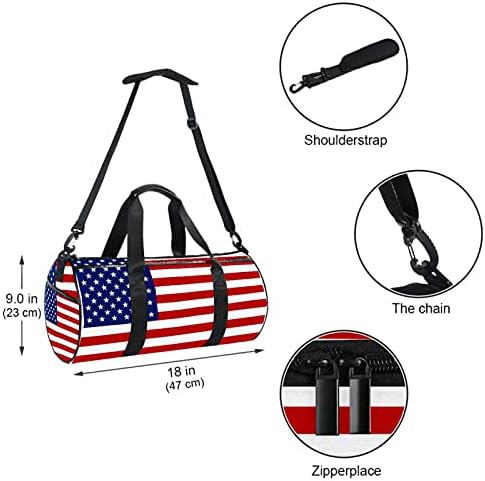 Мамакул Американско Американско Знаме Дуфел Торба За Носење Рамо Платнена Патна Торба За Спортски Танц Во Теретана Викенд Патување