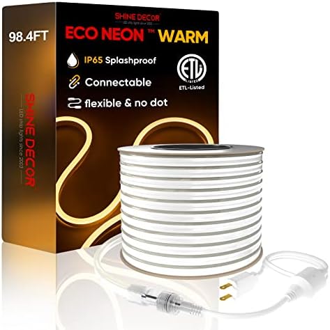 Производи за пакети со декор за сјај со монтажен клип пакет со топло 30м/98,4ft LED LED Neon Rope Lights Kit