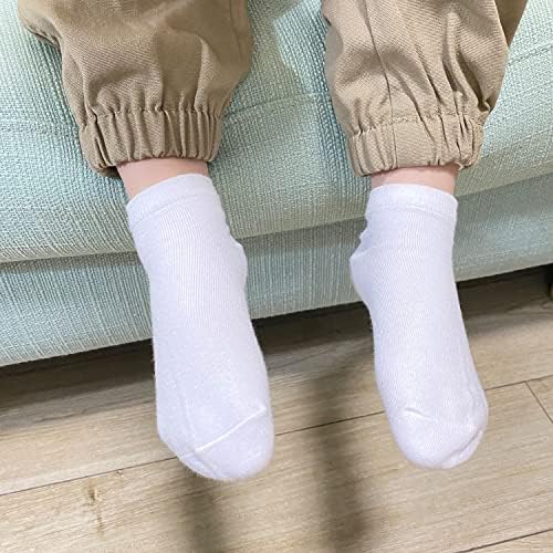 Момци и девојчиња со ниско сечење чорап бела боја на глуждот Чорапи за училишни чорапи за деца 10 пакувања