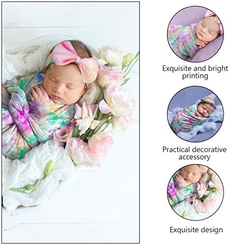 Kisangel Baby Sleepe Sleekte 1 Поставете лента за глава за новороденчиња Поставете ја лентата за глава на лак за новороденче и завиткана