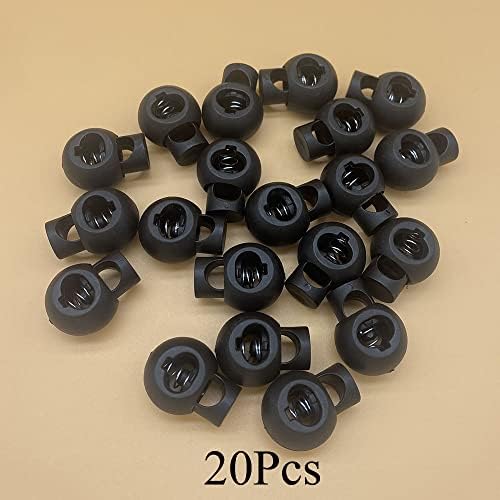 Фајаимао 20 парчиња црна пластична кабела за заклучување на топката со шапки, ленти за еластична кабела за единечни дупки за