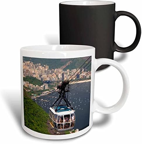 3drose Rio de Janeiro, жичарница, Sugarloaf Peak Brazil-SA04 DFR0075-David R Frazier керамички кригла, 11 мл, бело
