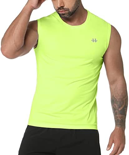 H Hellisal без ракави кошули за мажи 3 пакувања со резервоарот врвни мускулни кошули Брзо суво вежбање салата атлетска