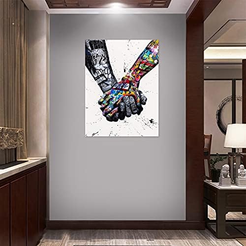 Guttaty Street Graffiti Canvas Wallидна уметност, гест на графити печатење на печатење, гестикулации за poctsубовни раце Постер слика за