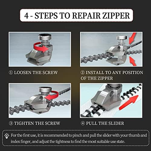 Комплет за поправка на Acecamp Instant Universal Zipper, лесна алатка за замена на DIY fixnzip за метални и пластични патенти, лизгачки