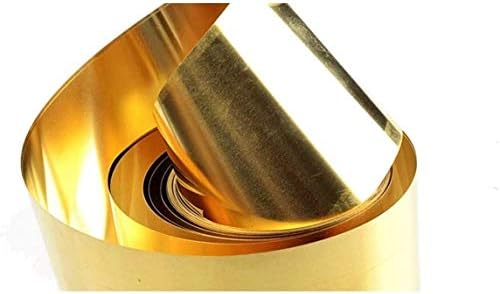 Xunkuaenxuan Метална бакарна фолија H62 Тенка метална плоча во месинг бакарен лист за метална обработка, дебелина: 0. Должина од 1мм: 10м,
