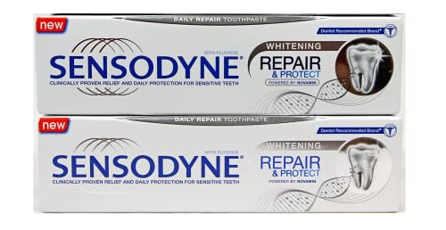 Sensodyne Поправка и заштити за белење на паста за заби [пакет од 2]