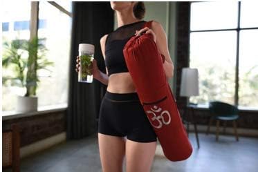 Торба со јога мат целиот природен памук со систем за затегнување на брзината