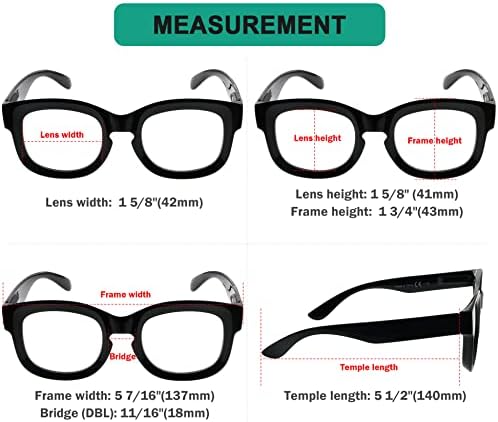 Очила Заштедете 10% на 4 Пакувања Преголеми Очила За Читање За Жени и 4 Пакувања Дами Преголеми Читачи на Квадратни Дизајн +1.00