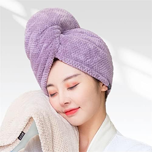 Jahh бришење на пешкир за коса со двојно слој задебелена супер абсорбента женска шампон женска капа за сува коса