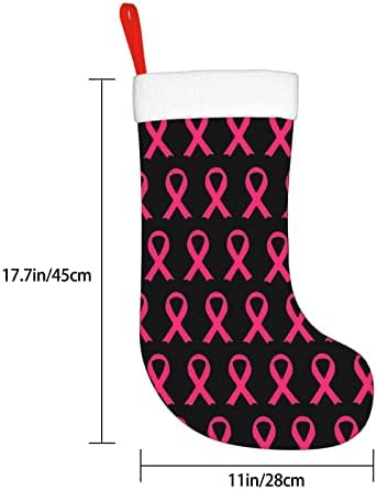 Аугенски Божиќни чорапи со карцином на дојка лента розово двострано камин што виси чорапи