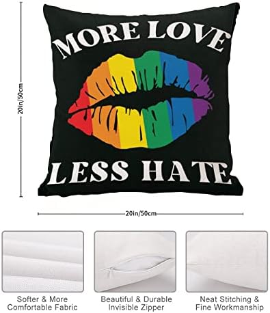 Повеќе loveубов помалку омраза виножито усна фрлање перница покритие за ден за перница за вineубените, права за еднаквост, LGBTQ Виножито