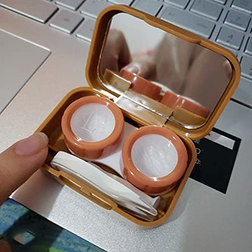 N/A Cute Mini Little Flowers Design Protable Contact Lens Case for Women Compt Compt Comp