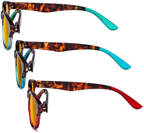 Очила за Читање Со 3 Пакети Компјутерски Очила-Дизајн На Шема Сина Светлина Што Ги Блокира Читателите за Жени мажи +1.00