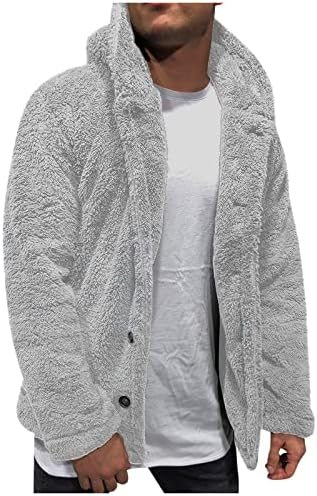Јакни за мажи Саксигол, мода со долг ракав Зимски јакна Менс Активни отворени предни копчиња со цврсто копче меки топло удобно