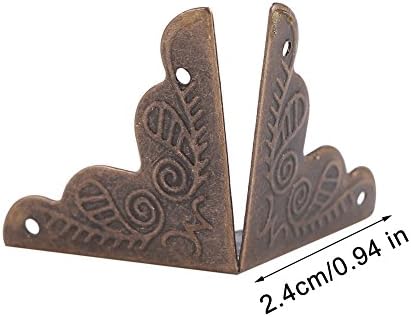 Зеродис 12 парчиња гроздобер метал три страни аголни декоративни заштитници железен раб за покривање со завртки за накит за подароци