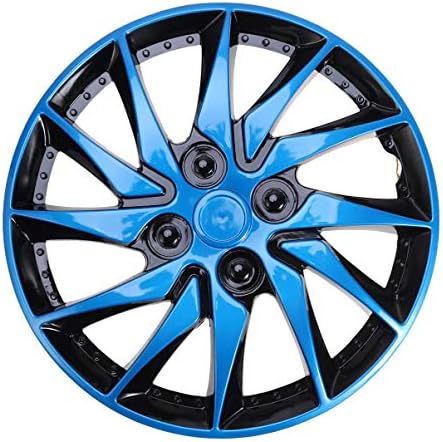 Favomoto 2 парчиња од 14 инчи Универзална Hubcap тркала покрива автомобил сино возило тркало раб на кожата, автоматско гуми за гуми