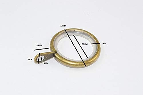 20 x прстени за тивка пол -шипка фиксирана античка месинг за очите, финиш ID 25мм ОД 32мм