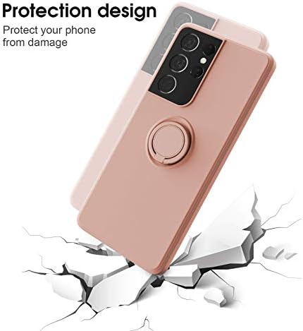 Стенд на Абитку, компатибилен со Galaxy S21 Ultra, 360 ° држач за прстен микрофибер заштитени за Samsung Galaxy S21 Ultra 5G 6,8 инчи