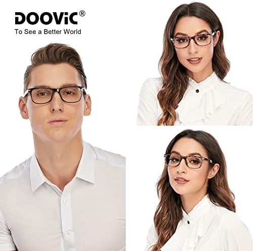 Очила за читање Довиќ сет од 2 сини светло блокирање на црна/желка, читатели на квалитет на шарки за мажи и жени анти -очила 2,00 јачина