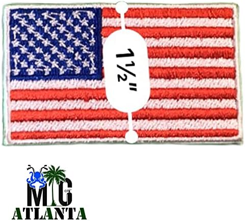 Американско знаме САД, американско извезено железо на шиење на амблем на лепенка со бела граница, знаме на САД направено во Америка
