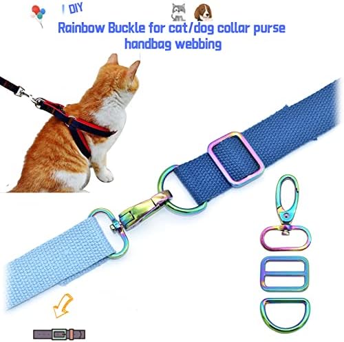 Yewin Rainbow Swivel Hook Claw Class - 25 mm лизгање на лента за лизгање d прстен на прстенот тока за кучиња ранец ранец чанта