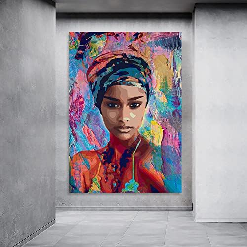 Feilaiju црни жени платно слики wallидни уметности постер црна девојка масло слики афроамериканец црна кралица жени уметнички декор