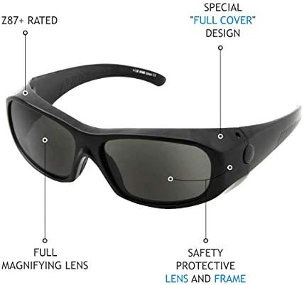 Безбедносни очила за мелење на леќи за мелење на леќи | Затемнети очила за читање на отворено за работа - Зголемување на читателите