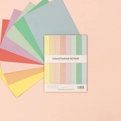 Craftelier - Cardstock Pack | Пакет од 24 картони за белешка и други занаетчиски проекти | Бисерен пастелна текстура - Димензии 30