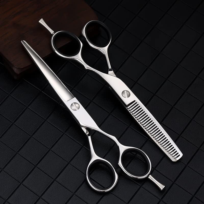 Ножици За сечење коса, 6 Инчен Професионален Јапонија 440с Челик Сребрена Коса Ножици Сечење Берберски Алатки Фризура Разредување