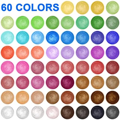 Мика во прав 60 бои Мика во прав епоксиден сет смола пигмент во прав Природна бисерна боја за сапун правење епоксидна смола боја