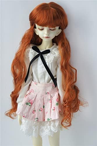 JD417 7-8 '' 18-20 см долга кадрава принцеза дама кукла перики синтетички мохер Бјд перики 1/4 додатоци за кукли на MSD