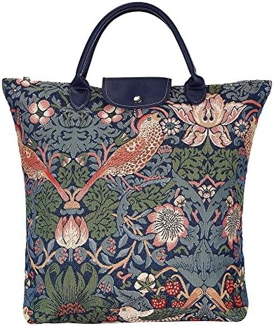 Signare Tapestry преклопена торба за торбичка за еднократна употреба торба за намирници со цвеќиња Вилијам Морис, крадец на