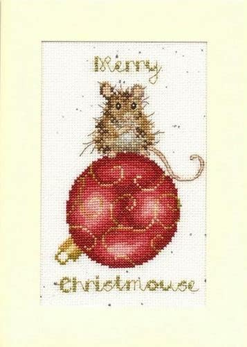 Thethy Threads Cross Stitch Chirst Cart Chit - Merry Christmouse