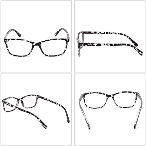 Јулуки 3 Пакет Очила За Читање Блокирање На Сина Светлина, Лесни Удобни Читачи На Правоаголници За Мажи Жени, Модни Очила 2.50