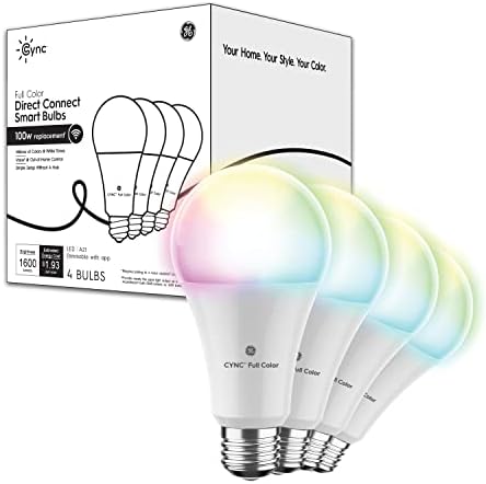 GE Осветлување Цинк Паметни LED Светилки, Промена На Бојата, Bluetooth и Wi - Fi, Компатибилен Со Alexa И Google Home, А21 Светилки