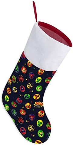 Мексикански Луча Либре боречки божиќни чорапи порибување на Божиќни дрвја Санта украси виси украси за одмор на камин 16,5 “