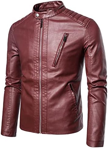 Hobekrk Машки јакни Пу кожни палта јакна обична облека Менс надворешна облека за улична облека за кардиган кожен моторцикл