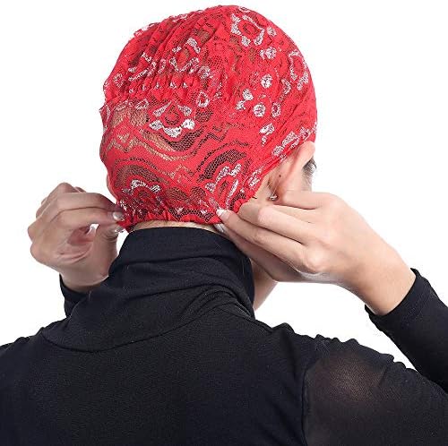 Глава шамија на коса модерна облечена турбанска чипка губење жени завиткано капаче капаче муслимански гравчиња за жени за жени трендовски