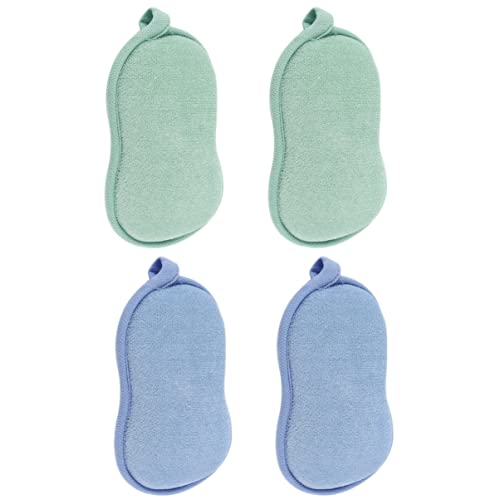 Toddmomy 4pcs Kids for Baby,blue Exfoliating Toddler Sensory Green Shower Sponges Infant Sponge Absorbent Brushes Rubbing Scrubber Double-sided