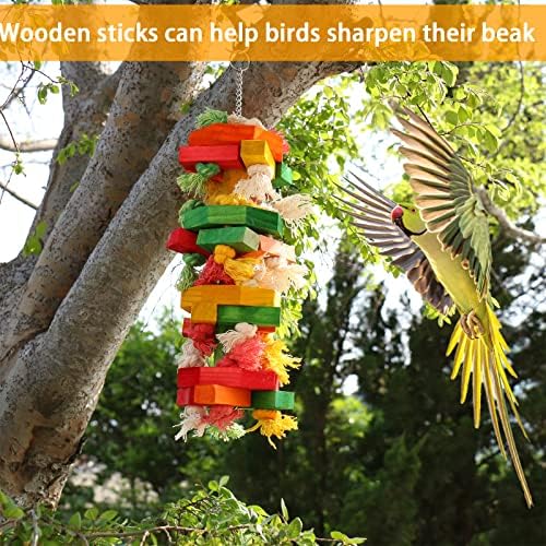 Играчки за птици SGF Папагал играчки за големи птици кои фуражни играчки за папагали играчки за џвакање со кокату, изработени од природни