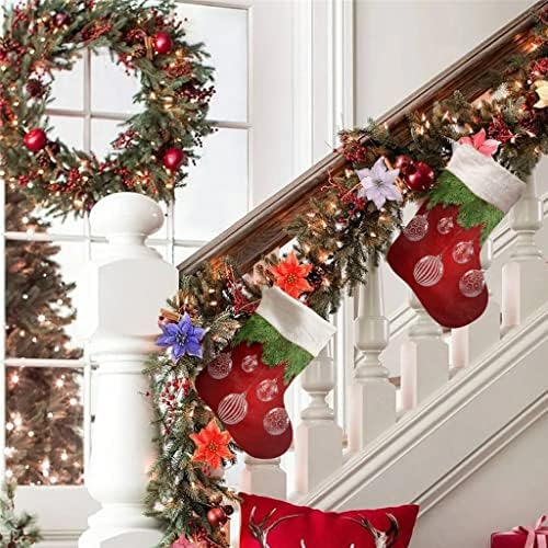 WXBDD Божиќни светла Црвена позадина Божиќни чорапки Божиќни украси за домашно дрво што висат украси торби за подароци