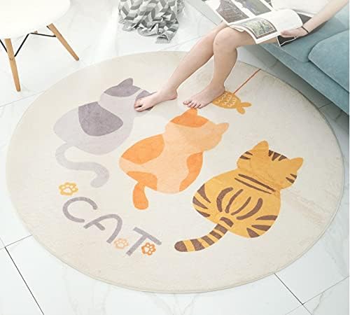 Памук тркалезна расадници килими за бебиња, плејматски игра ќебе за декорација на детска соба, површина килим 4 стапки за расадник