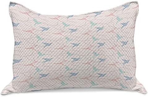 Амбесон птици плетени ватенка перници, гранки за летање птици zentangle мотиви во пастели бои илустрација, стандардна покривка за перница