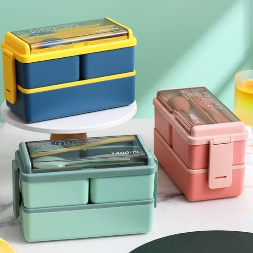 Базаса Бенто кутија за ручек за деца возрасни контејнери за работа за ручек за ручек за мажи, кутија за ручек со протекување, со 3 оддели