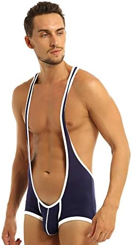 Winiting Mens Solid Suandsusters Wrestling Singlet Mankini Bugle Pouch Boxer Laumer Leootard BodySuit