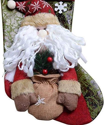 Лекамксинг Божиќни чорапи 3 парчиња постави декорација за ирваси на Санта Снежен човек и ирваси на Божиќ, додаток за забави на партијата